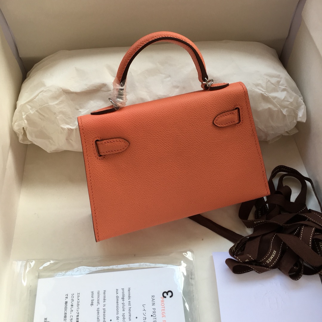 Hermes Kelly Mini II Bag 19CM In Rose Ete Epsom Leather